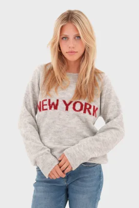 "New York" sweater grey