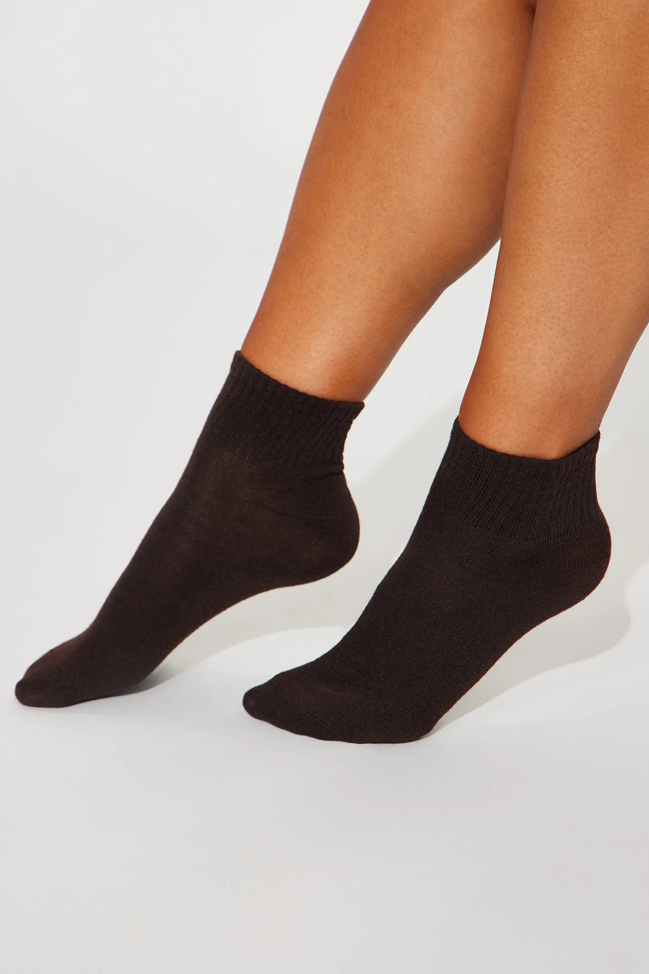 10 Pack Quarter Length Socks - Brown/combo