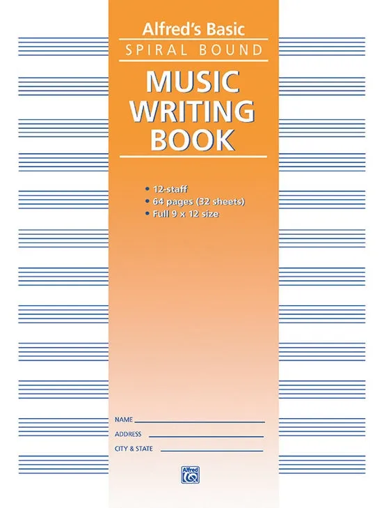 Alfred's 12 Stave Music Writing Book (9" x 12")