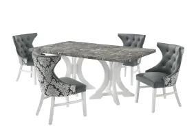 Amarilla 5-Piece Dining Set - Grey, White