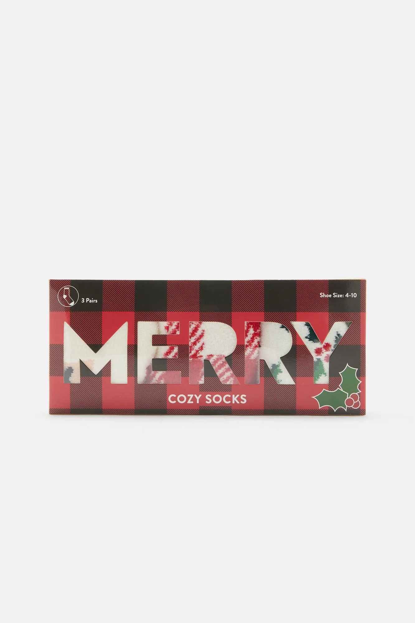 Be Merry 3 Pack Socks - Red/combo