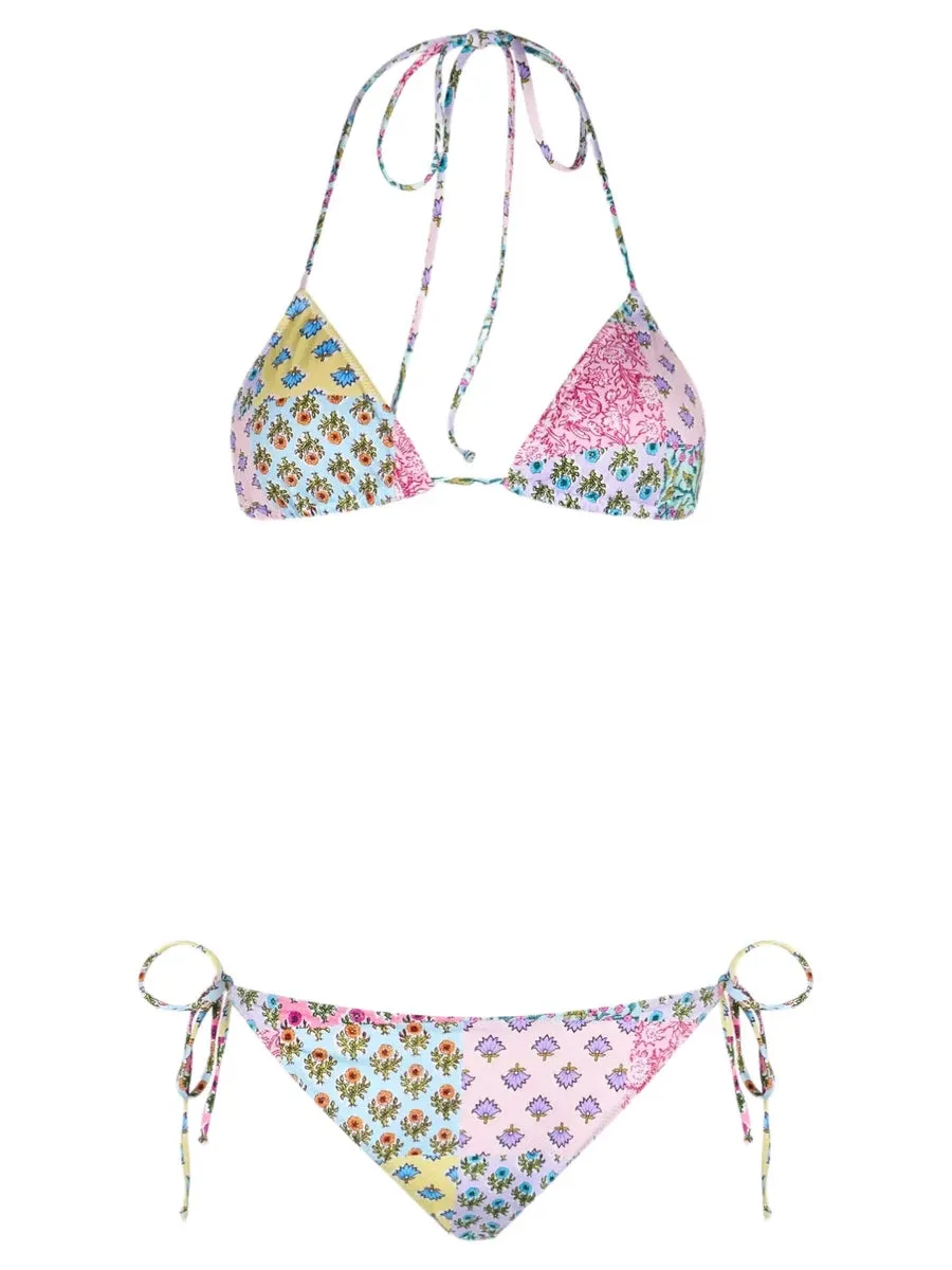 Bikini con Patch Floreali (Top e Slip Venduti Separatamente)