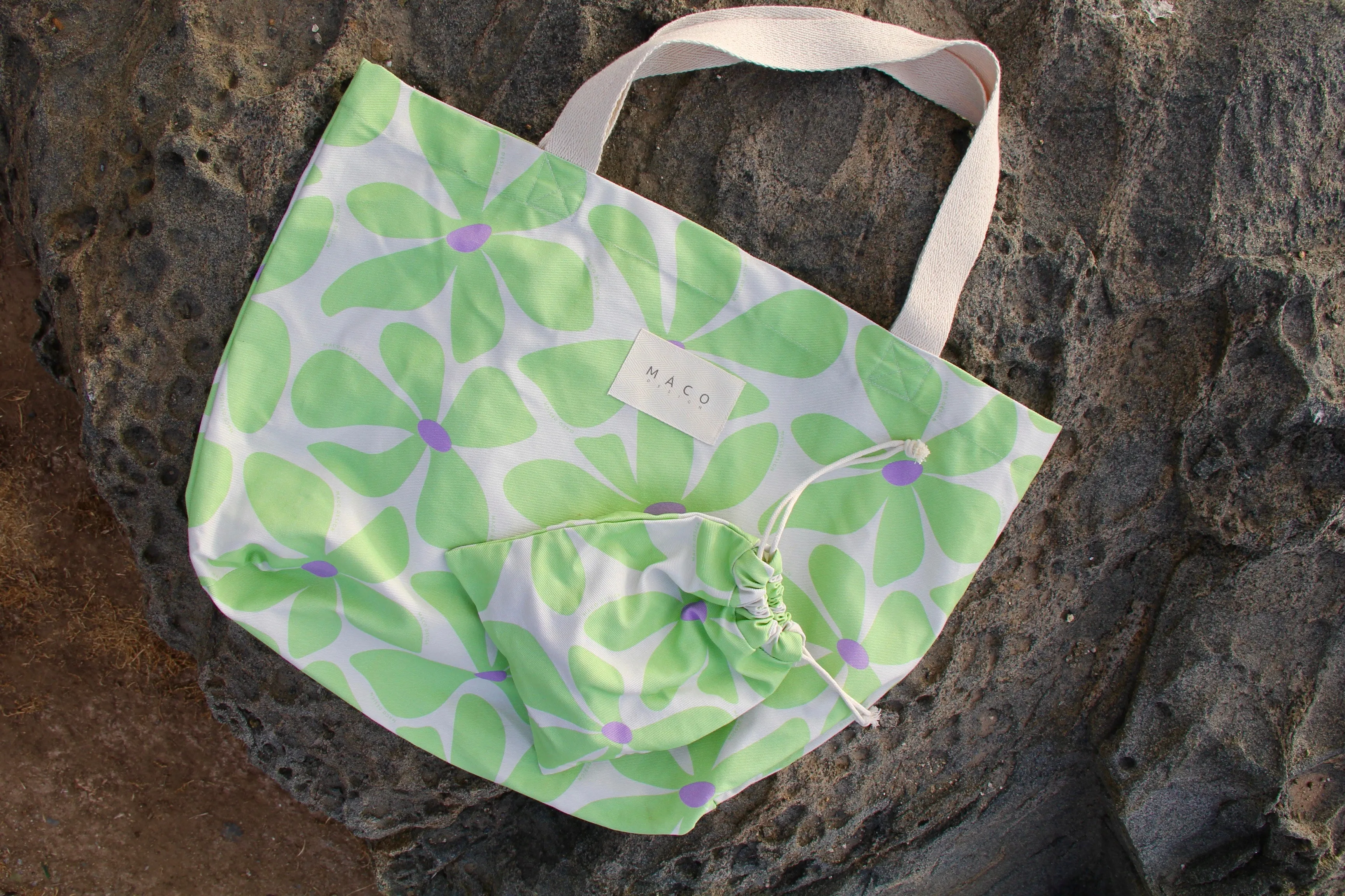 Bolso de Playa Green Flowers