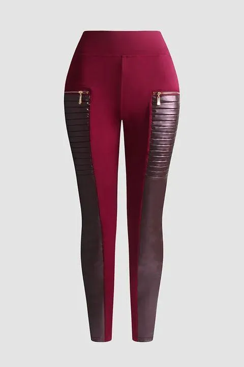 Calça Feminina Legging Faux com Zíper