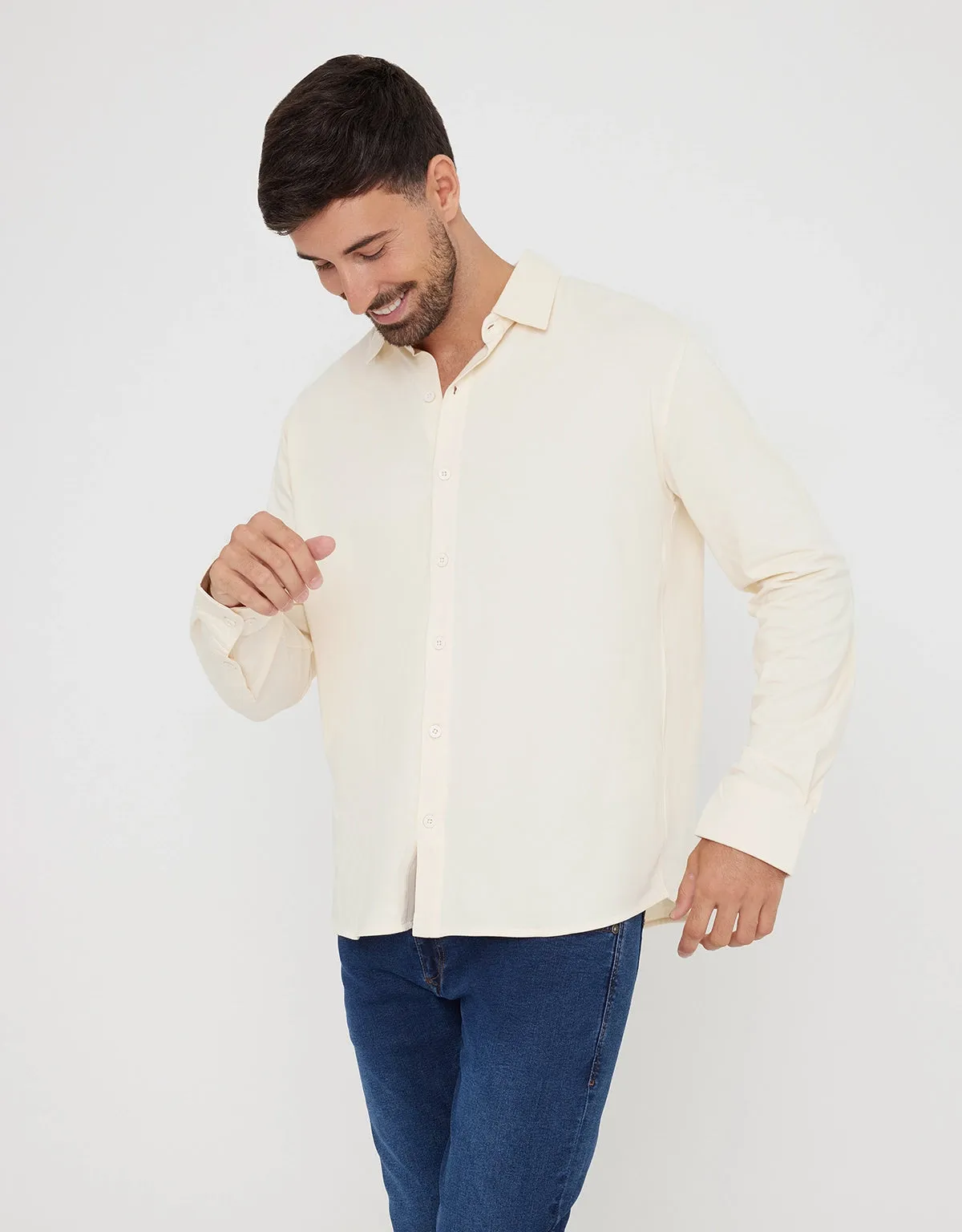 Camisa Manga Larga Crema - Atti