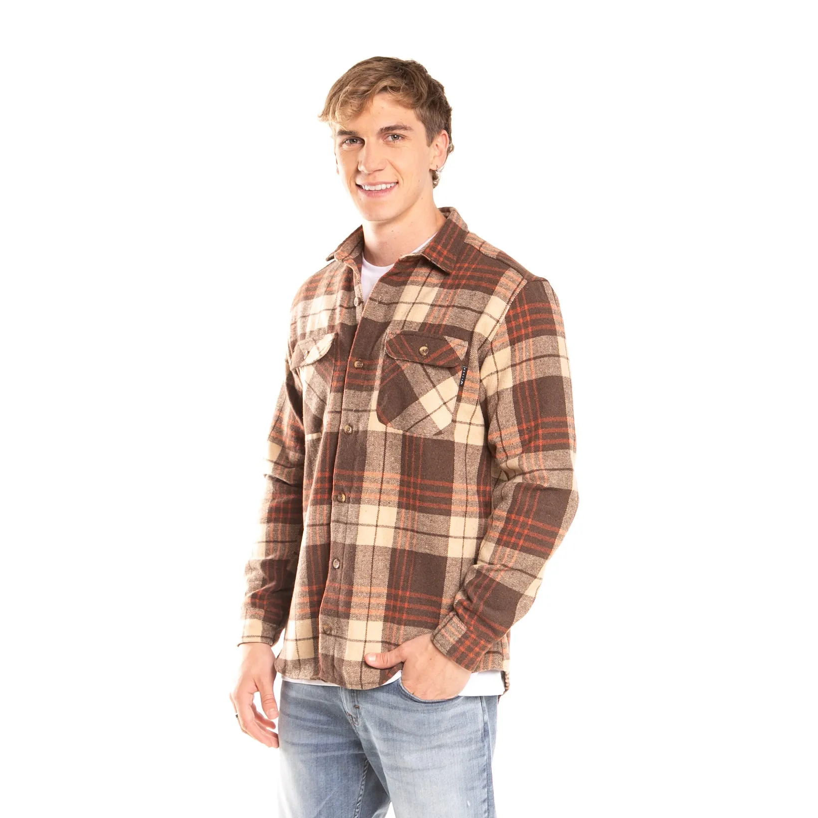 Camisa Ml Rusty Halifax Shirt Brown