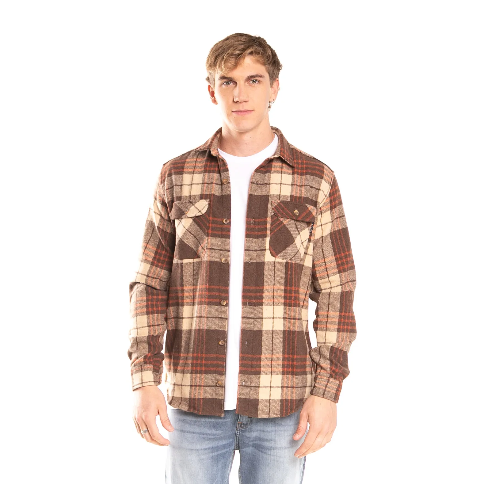 Camisa Ml Rusty Halifax Shirt Brown