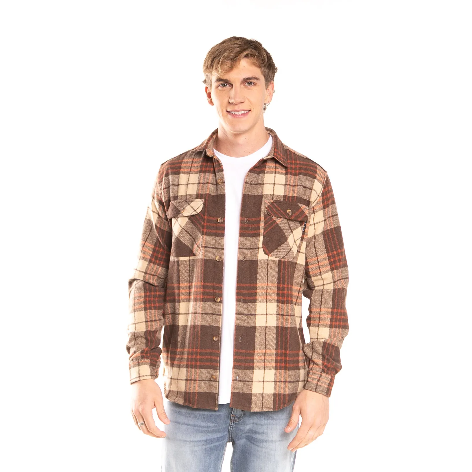 Camisa Ml Rusty Halifax Shirt Brown