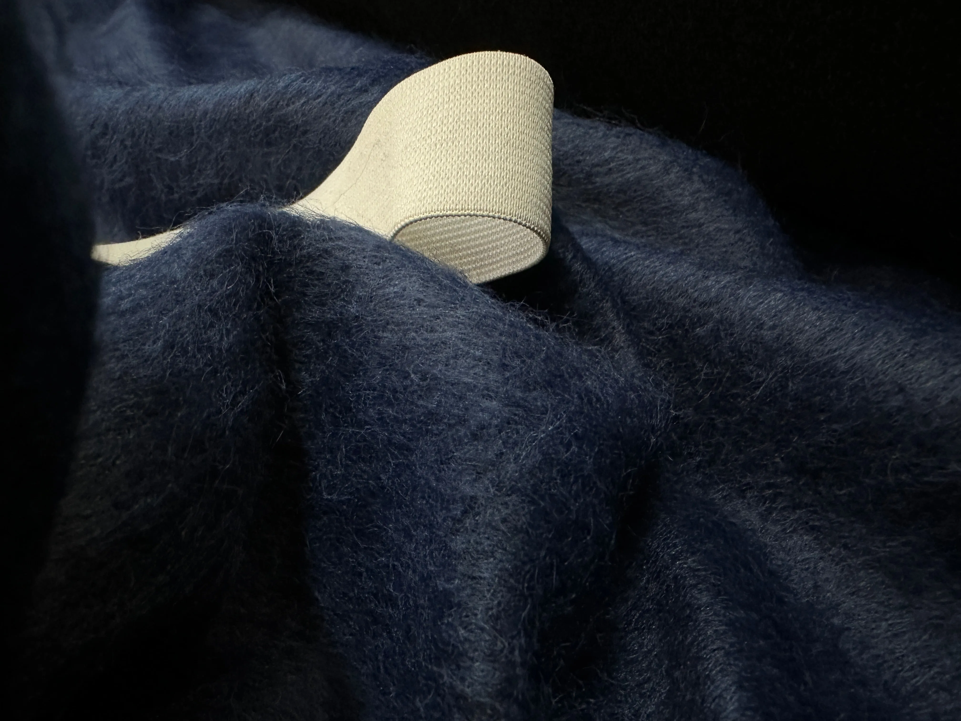 Cappotto Pettinato Nero/Blu