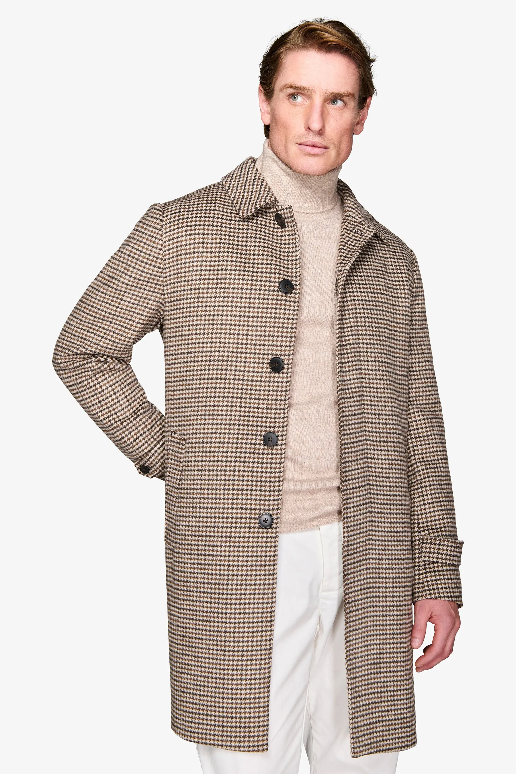 Cappotto Pied de Poule tortora