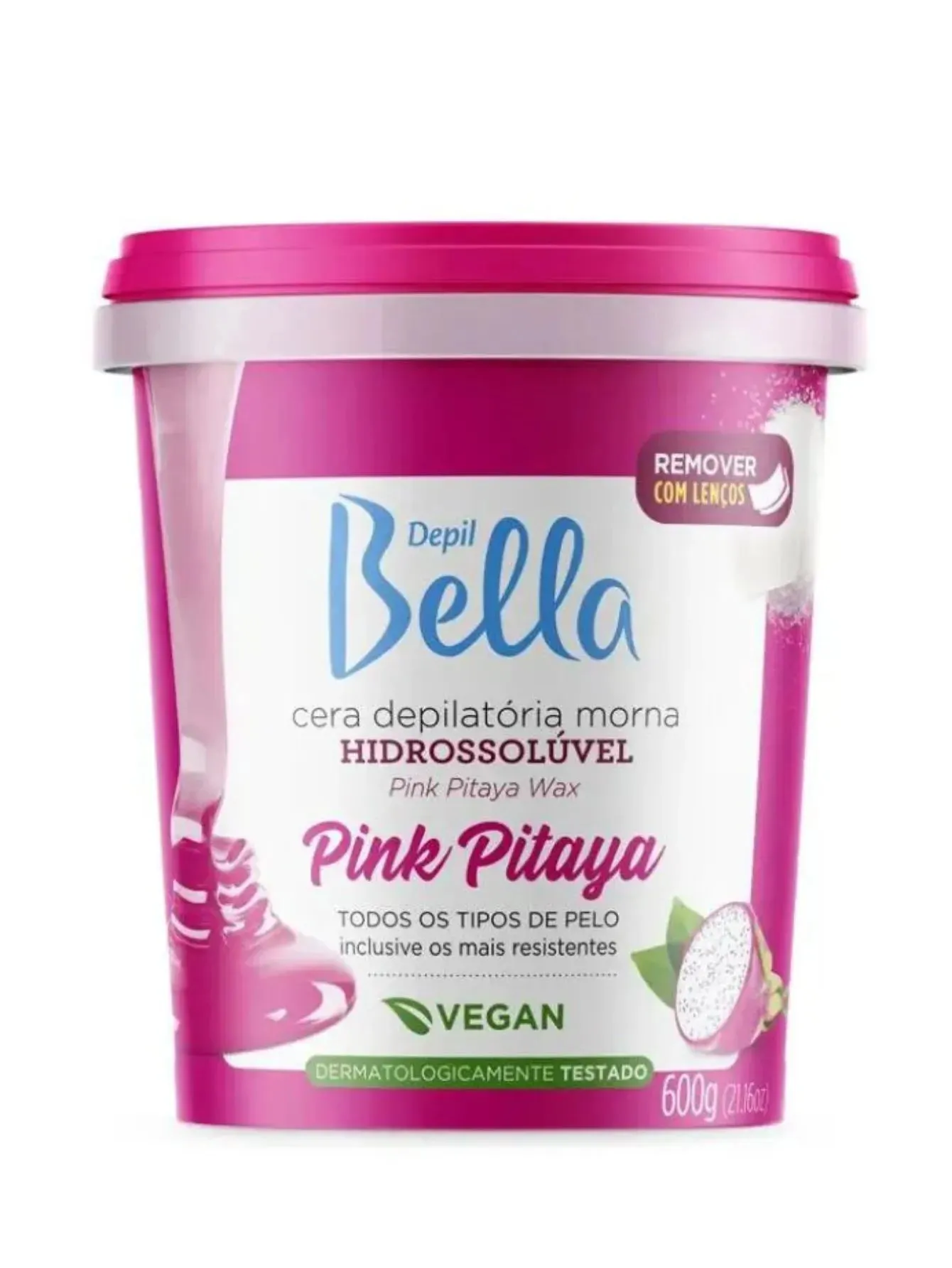 CERA HIDROSSOLÚVEL PINK PITAYA DEPIL BELLA 600G