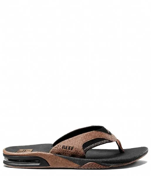 Chanclas Reef Fanning Negro y Tan