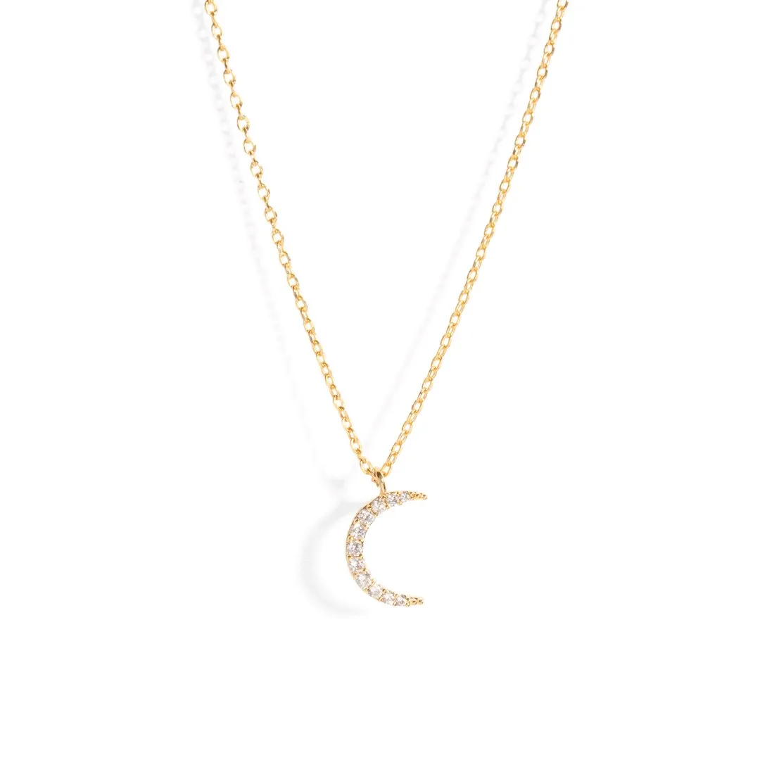 CREST MOON PENDANT NECKLACE