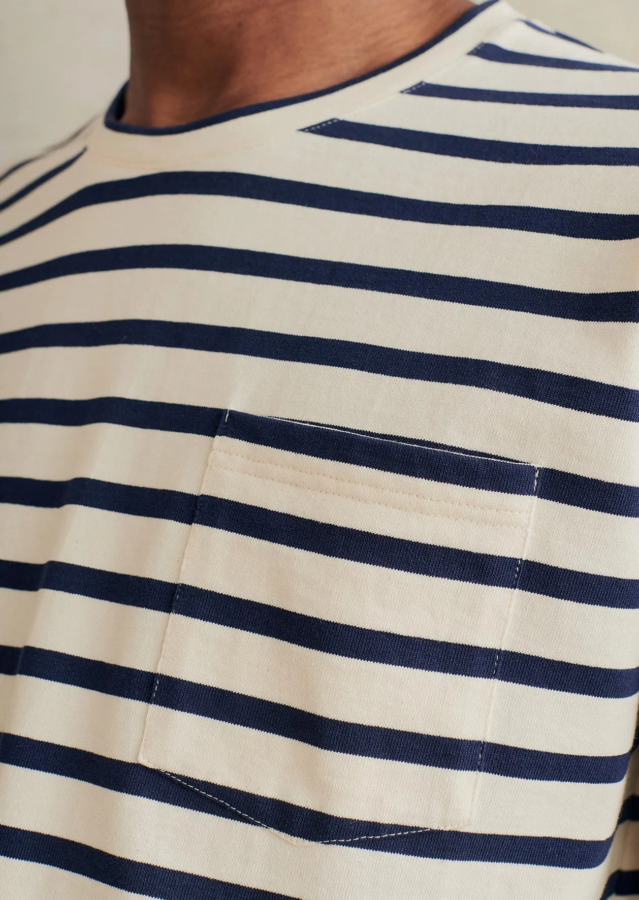 De Bonne Facture Oversized T-Shirt Heavy Cotton / Blue Stripes