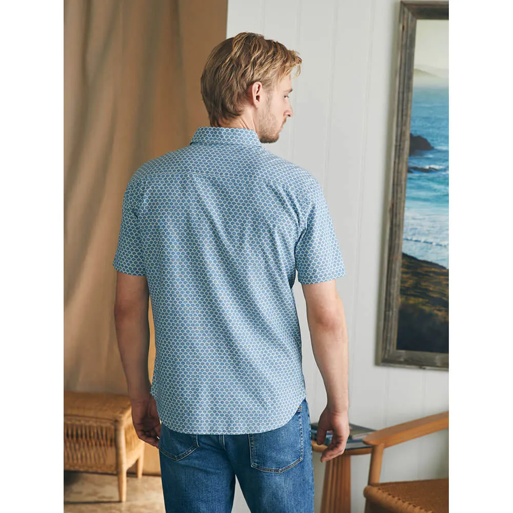 Faherty Stretch Playa Short Sleeve Sport Shirt - Fish Scale Redux