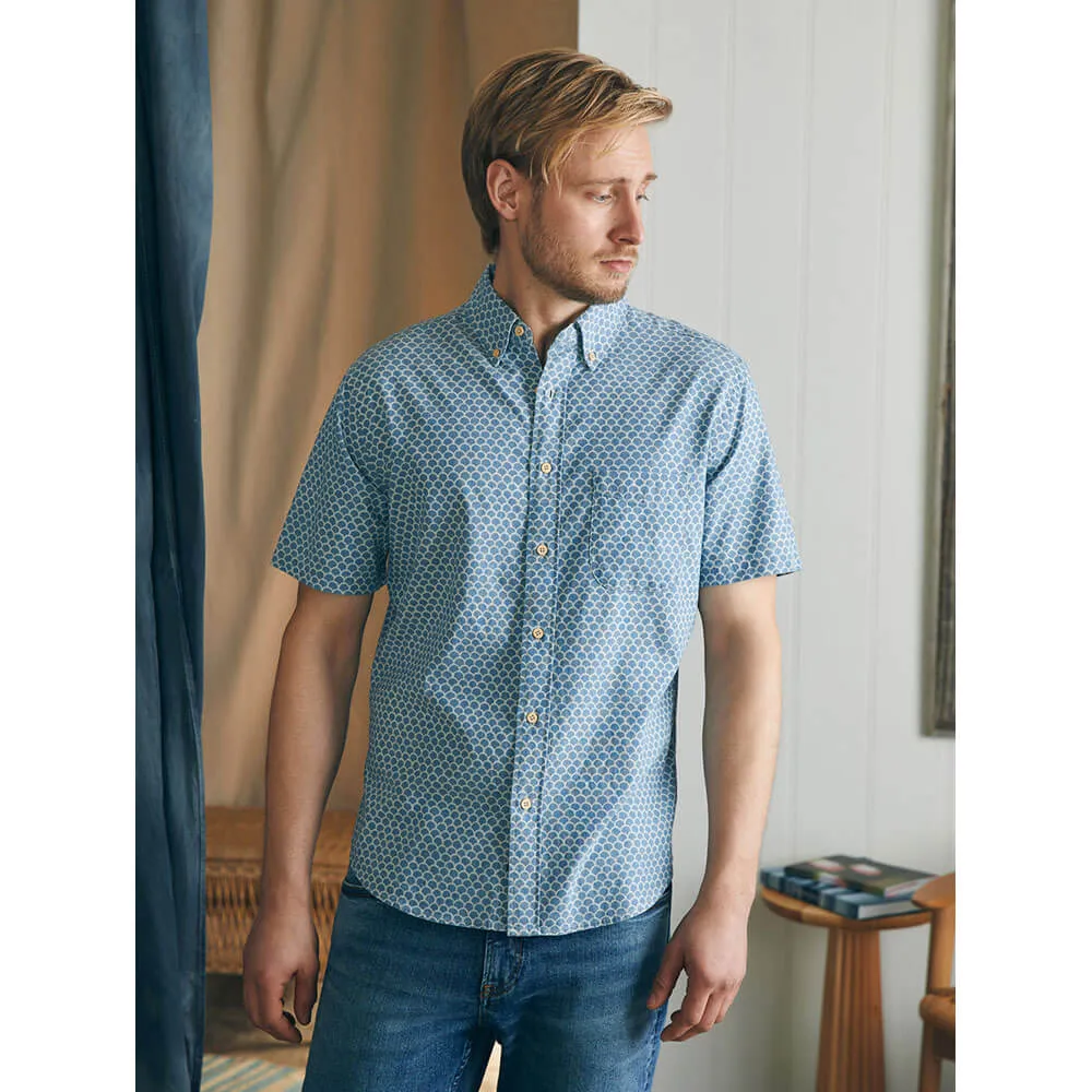 Faherty Stretch Playa Short Sleeve Sport Shirt - Fish Scale Redux