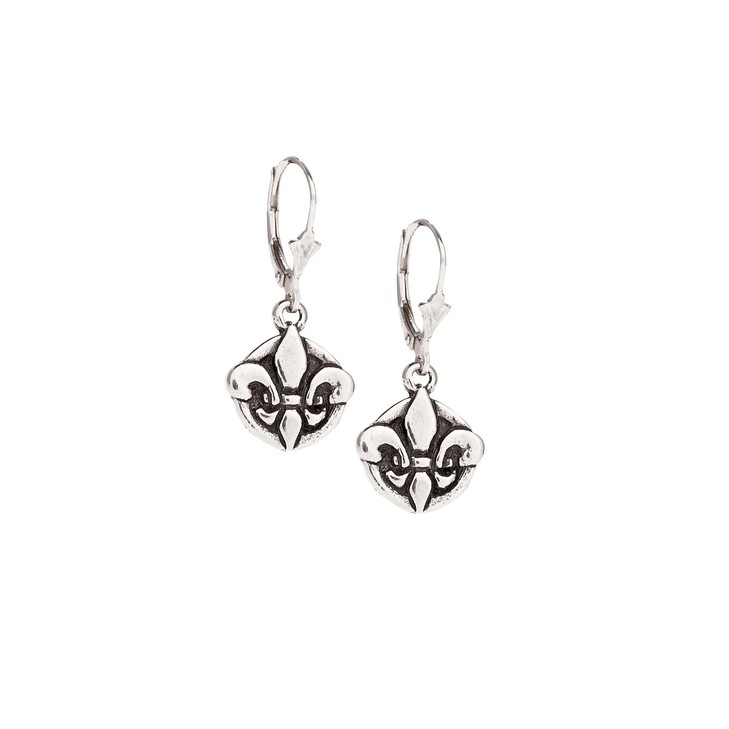 Fleur de Lis Circle Small Earrings