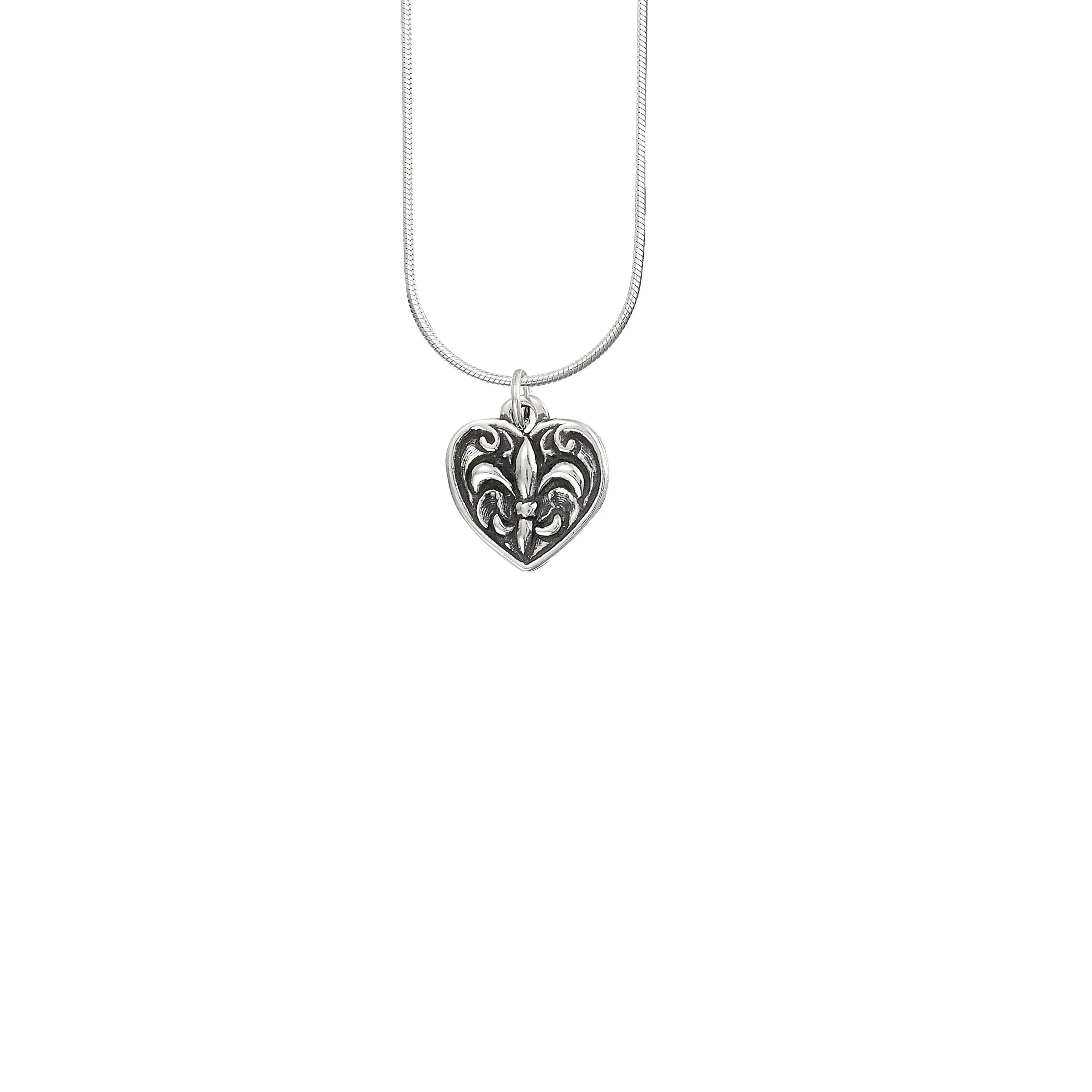 Fleur de Lis Heart Pendant