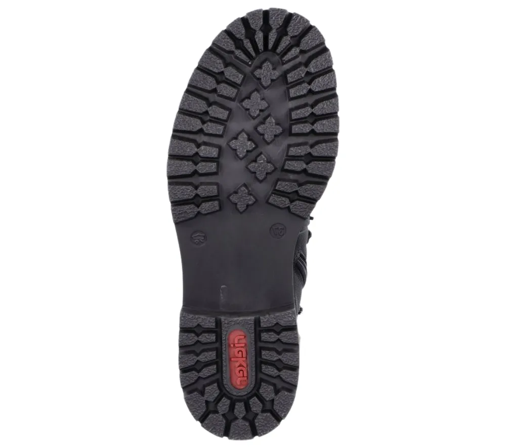 Ghete casual, dama, RIEKER ANTISTRESS, 72630-00 negru, piele ecologica