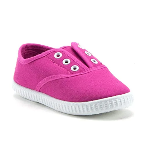 Girls 826 Toddlers Canvas Slip On Laceless Sneakers Shoes