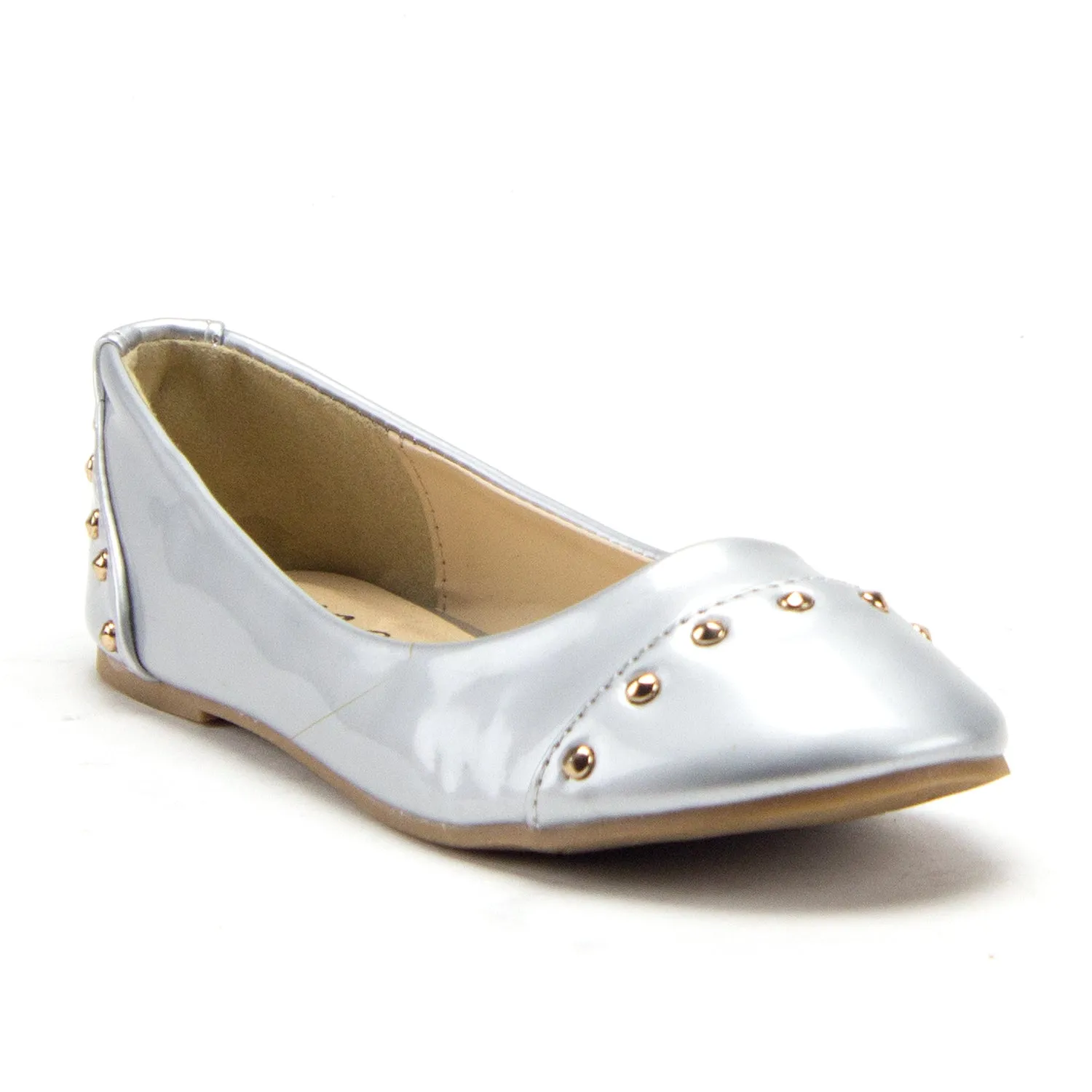 Girls Slip On Patent Leather Round Toe Ballet Flats Dress Shoes