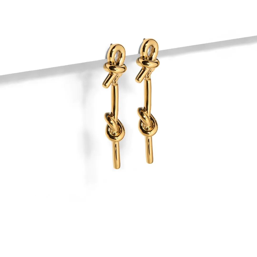 GOLDEN DOUBLE KNOTS EARRINGS