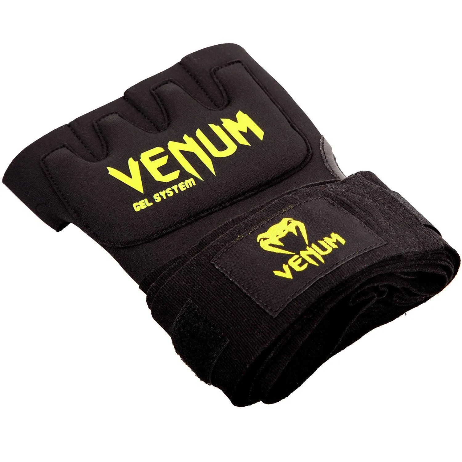 Guante venda Venum Kontact Gel - Negro/Amarillo Fluo