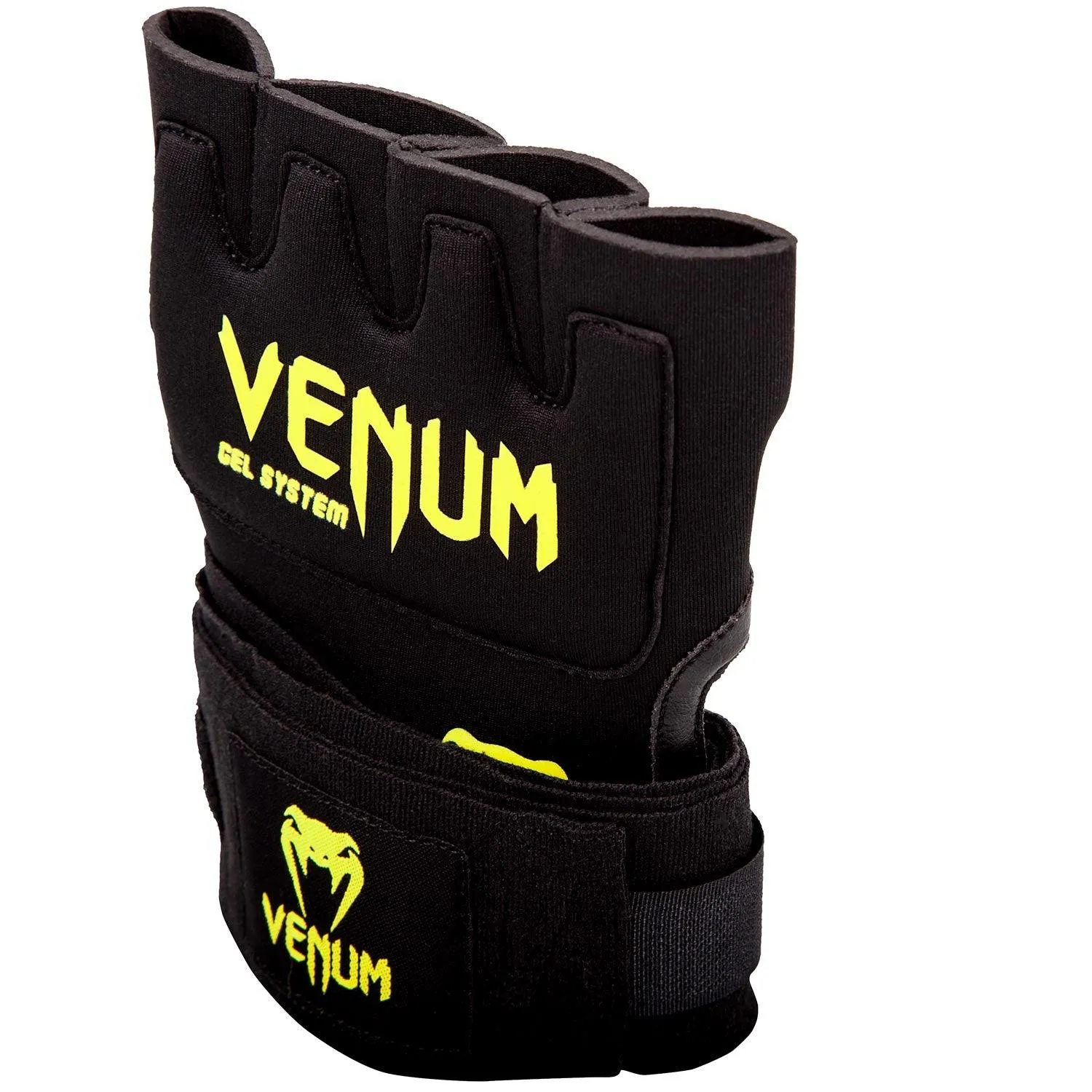 Guante venda Venum Kontact Gel - Negro/Amarillo Fluo