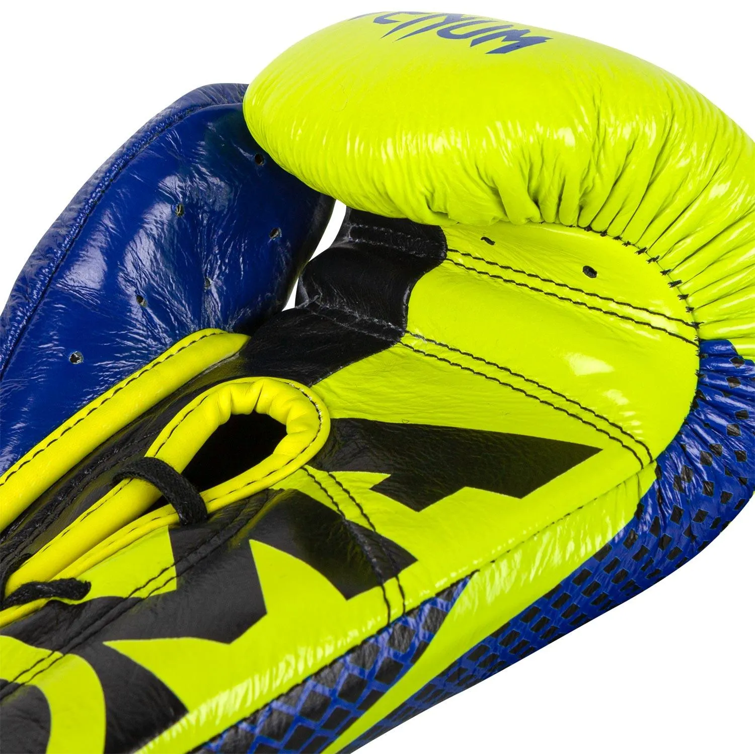 Guantes de boxeo profesional Venum Hammer Edición Loma - Con cordones - Azul/Amarillo