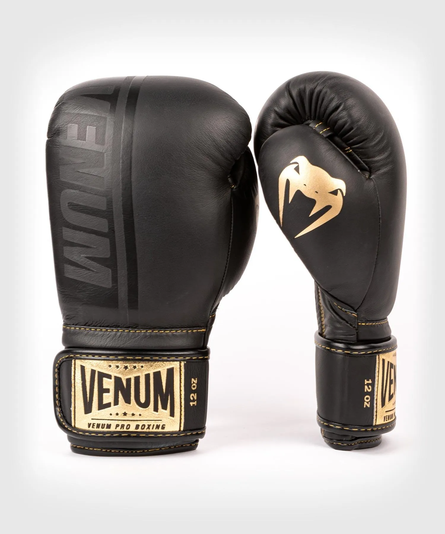 Guantes de Boxeo profesional Venum Shield – Velcro - Negro/Negro-Oro