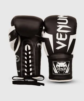 Guantes de Boxeo Venum Elite - Con cordones - Negro/Blanco