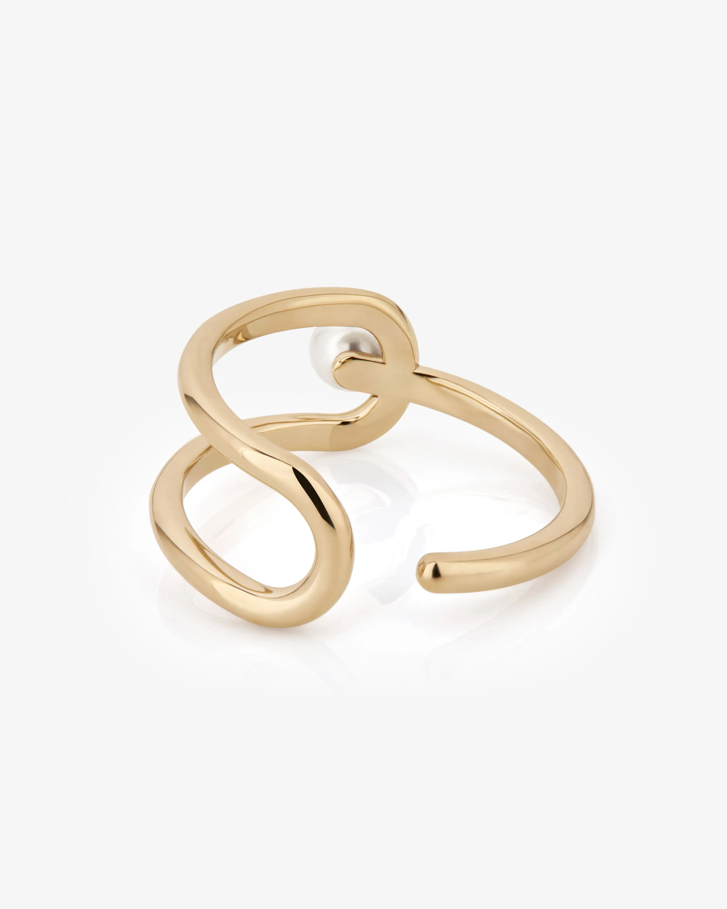 Lana Pearl Ring - 22 Carat Gold Gilded