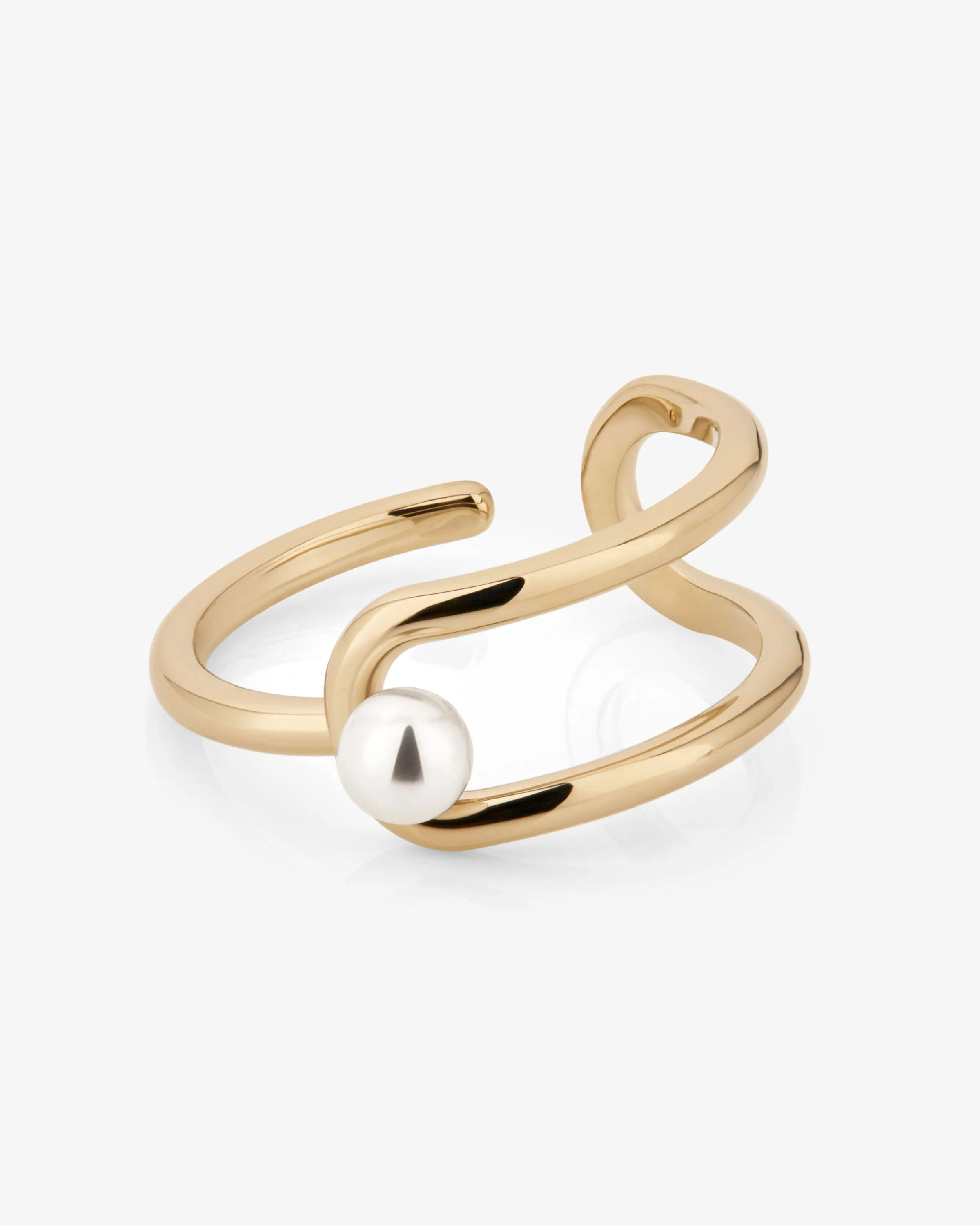 Lana Pearl Ring - 22 Carat Gold Gilded