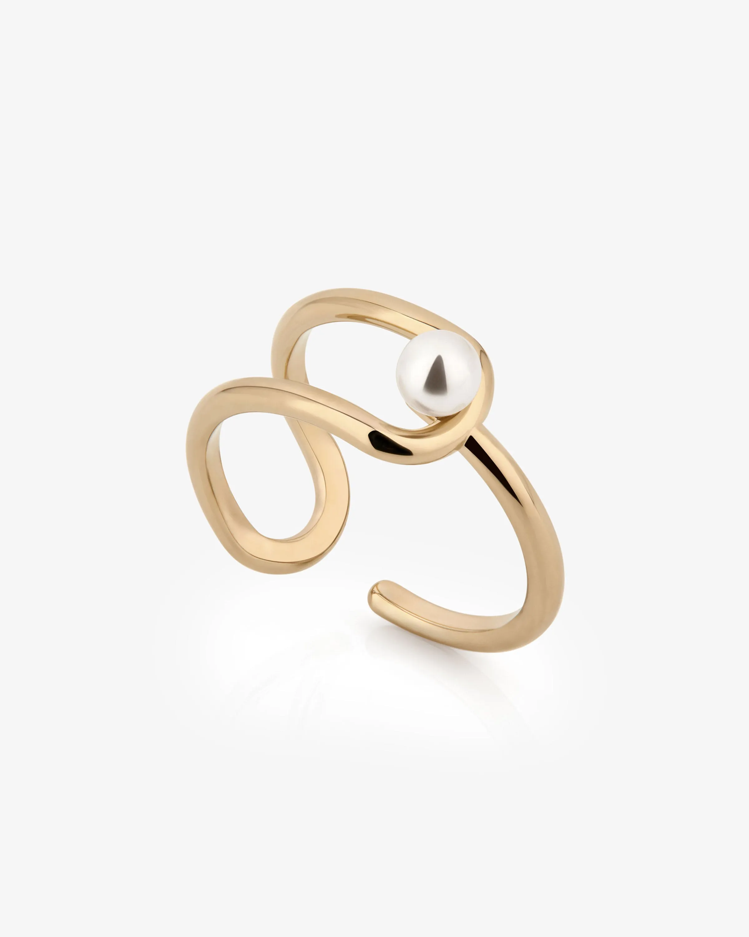 Lana Pearl Ring - 22 Carat Gold Gilded