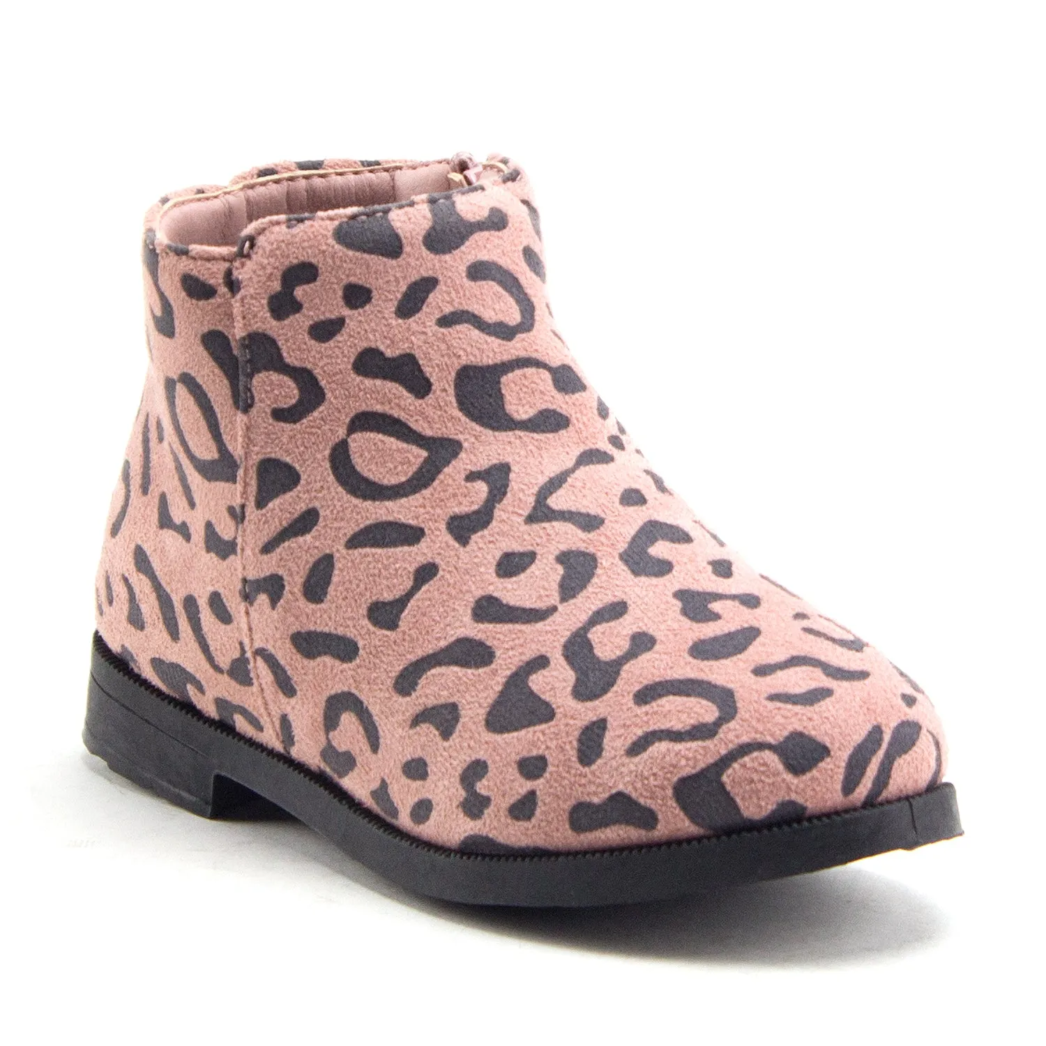 Little Toddler Girls' Ankle High Leopard Print Booties Zipped Fashion Dress Boots