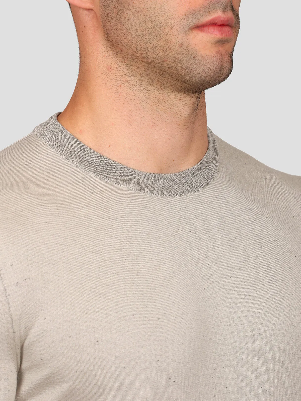 Maglia Girocollo in Carbonio Beige