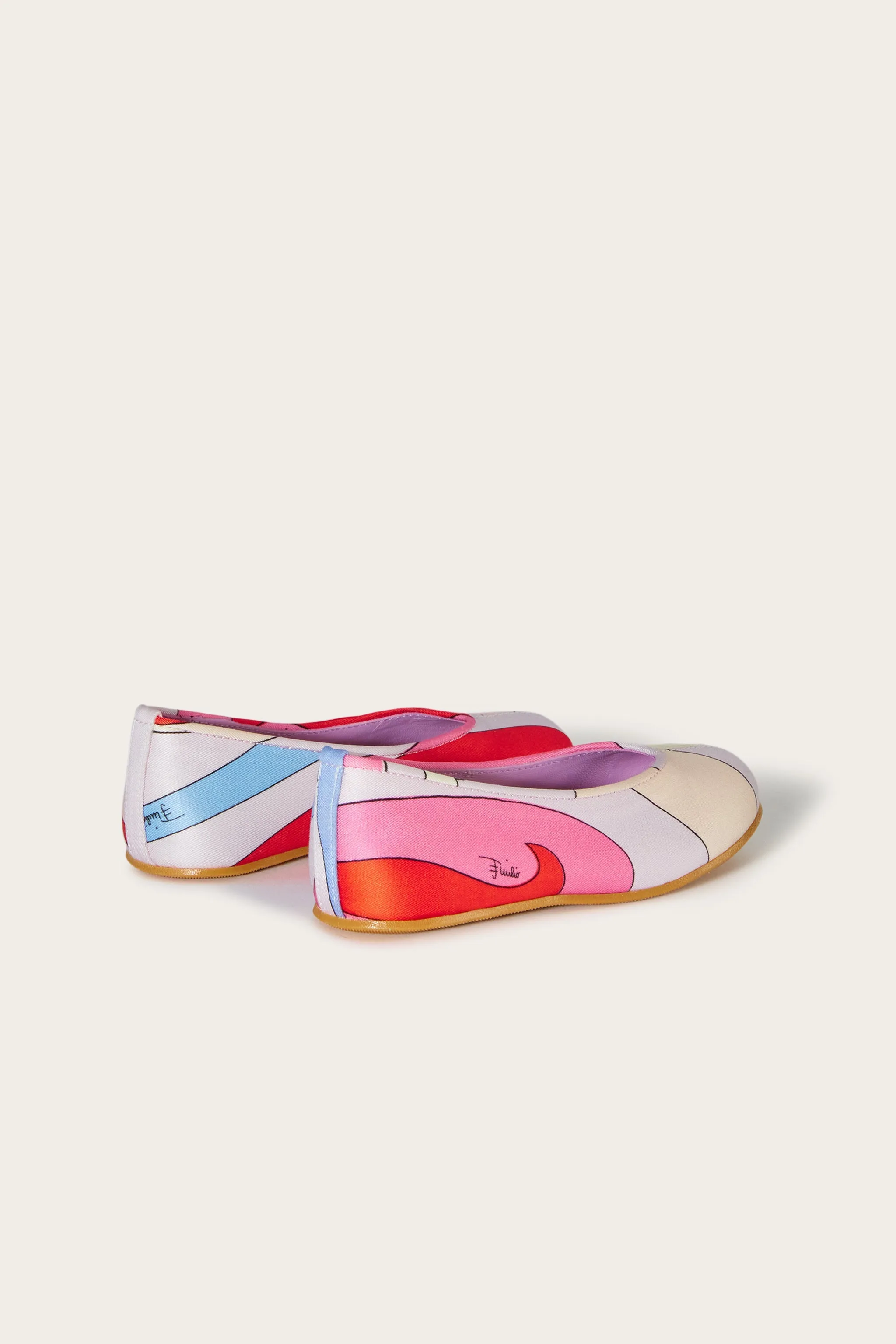 Marmo-Print Ballet Pumps