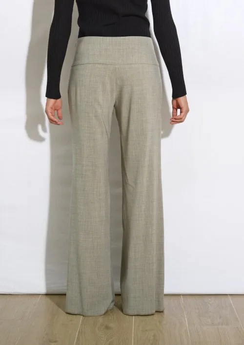 Pantalone a Palazzo Nero Grigio-chiaro Bordeaux