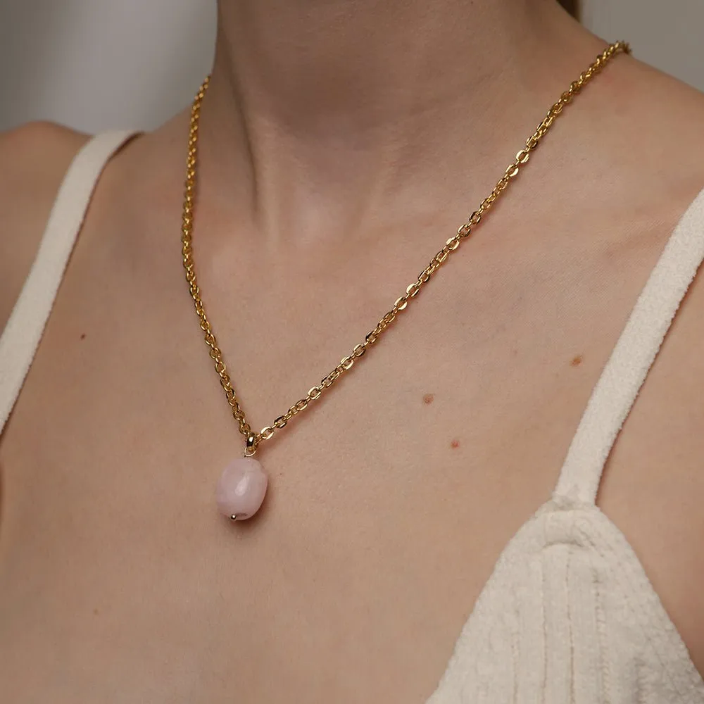 ROSE QUARTZ LONG NECKLACE