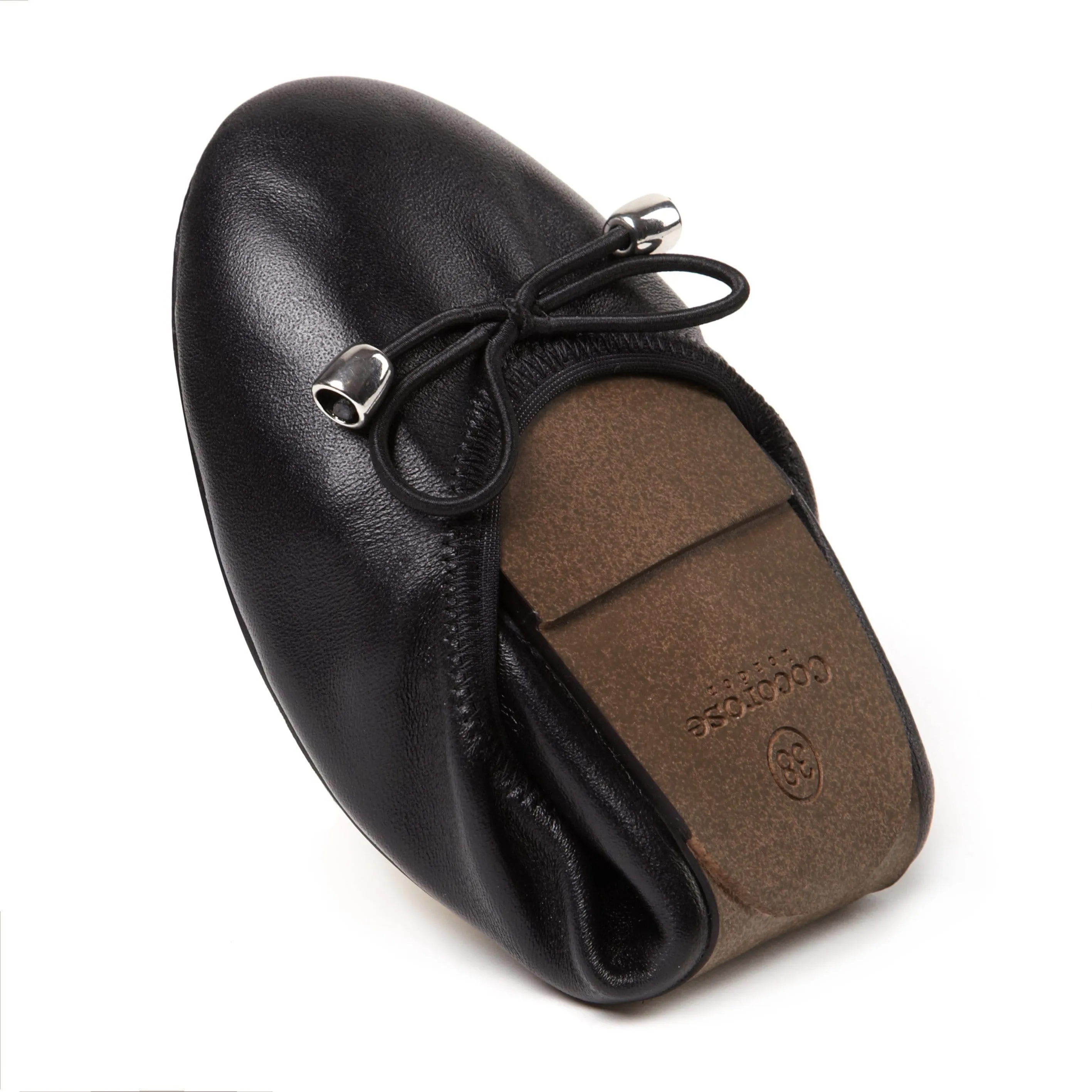 Sandringham - Black Leather Ballet Flats