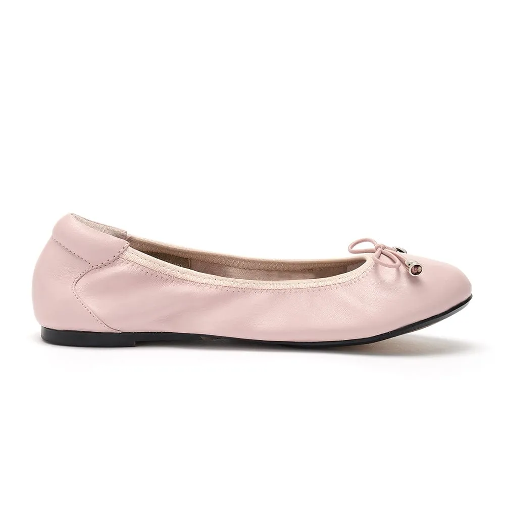 Sandringham - Pastel Pink Leather Ballet Flats