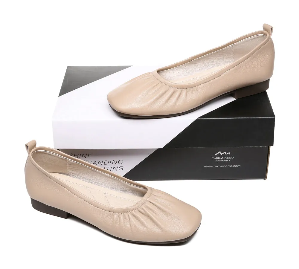 Square Toe Leather Ballet Flats Women Devora