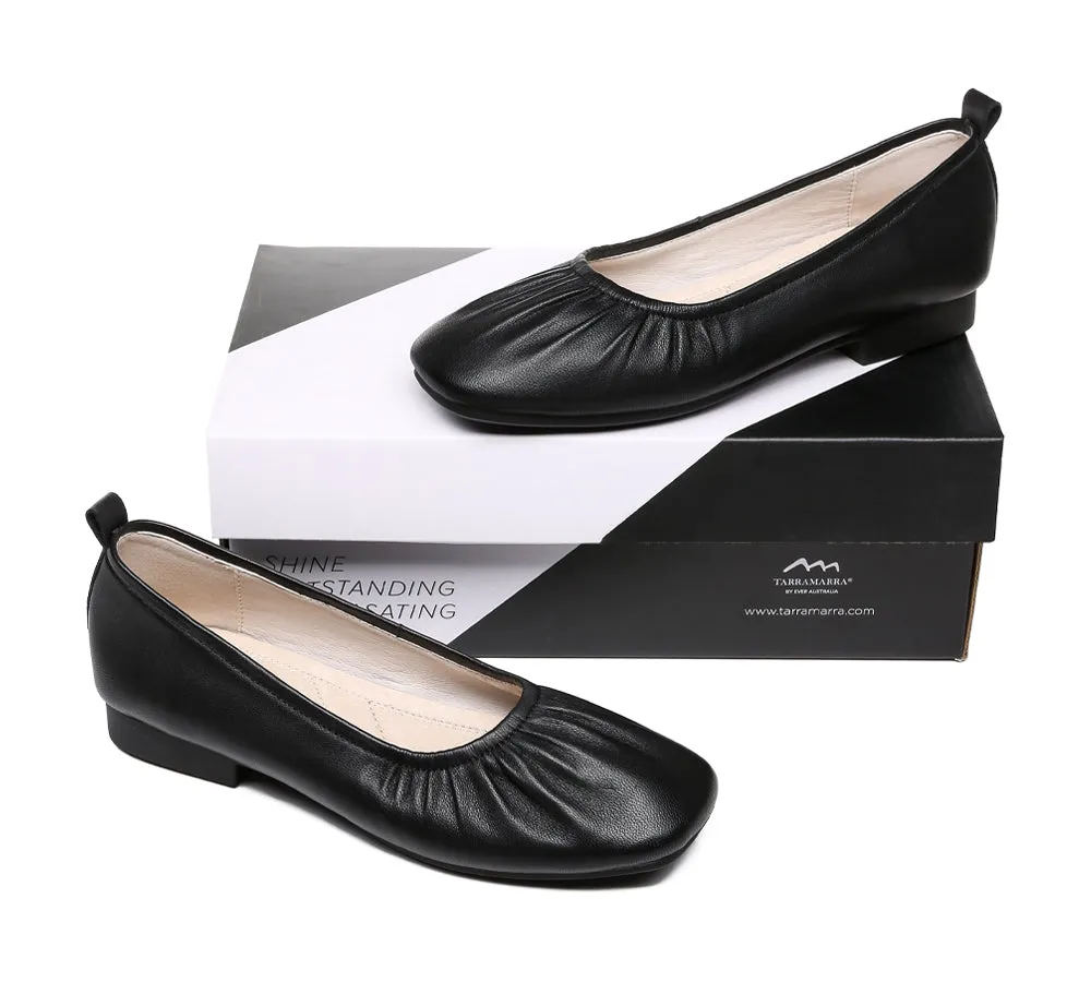 Square Toe Leather Ballet Flats Women Devora