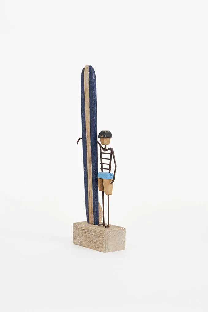 Surfero de madera y metal longboard