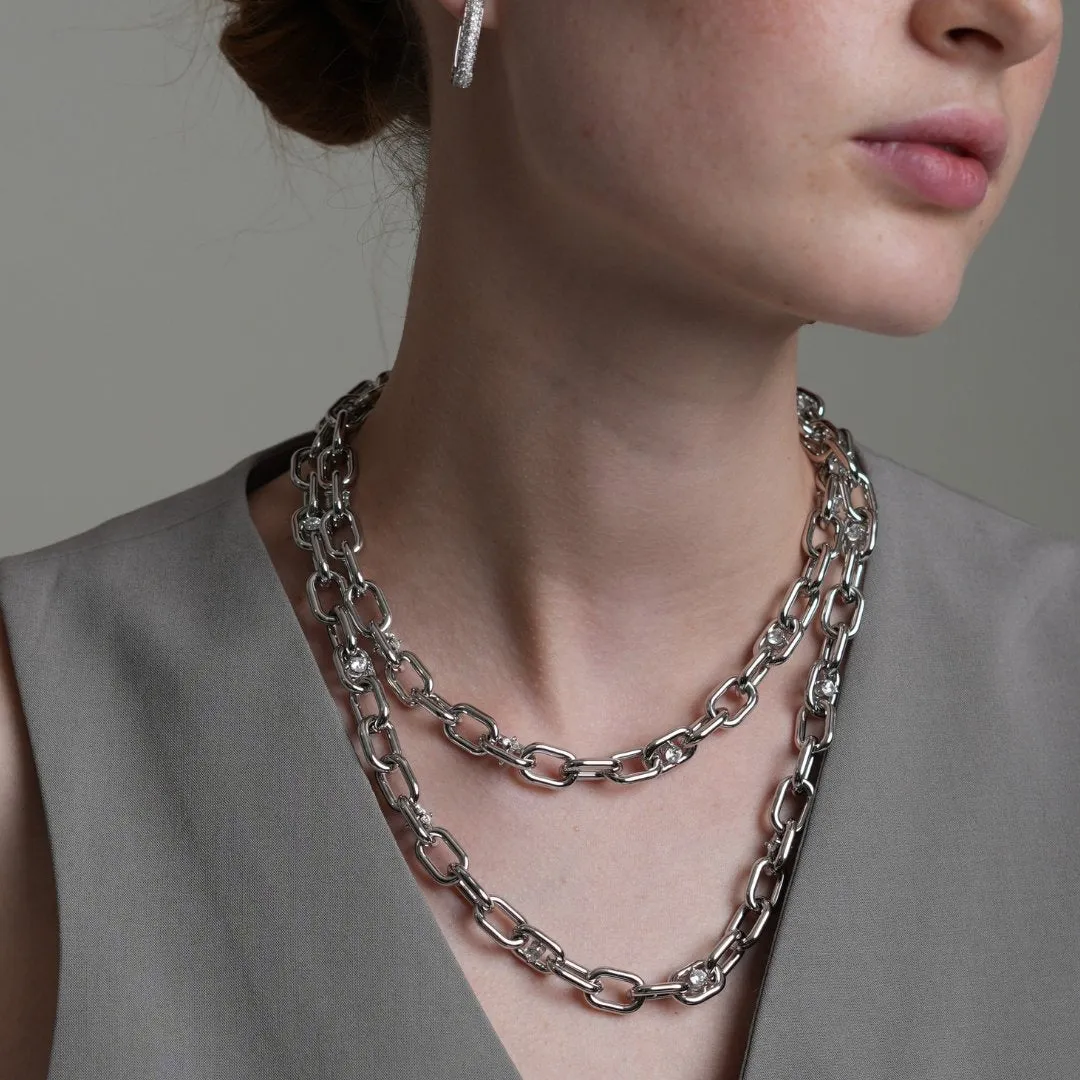 THE LINK CHUNKY SILVER NECKLACE