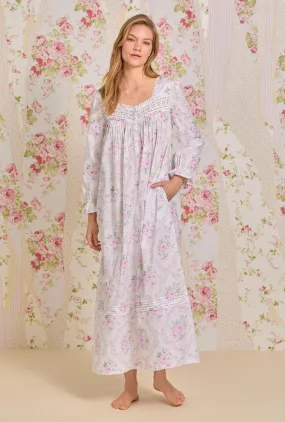 Victorian Roses "Eileen" Long Sleeve Cotton Nightgown