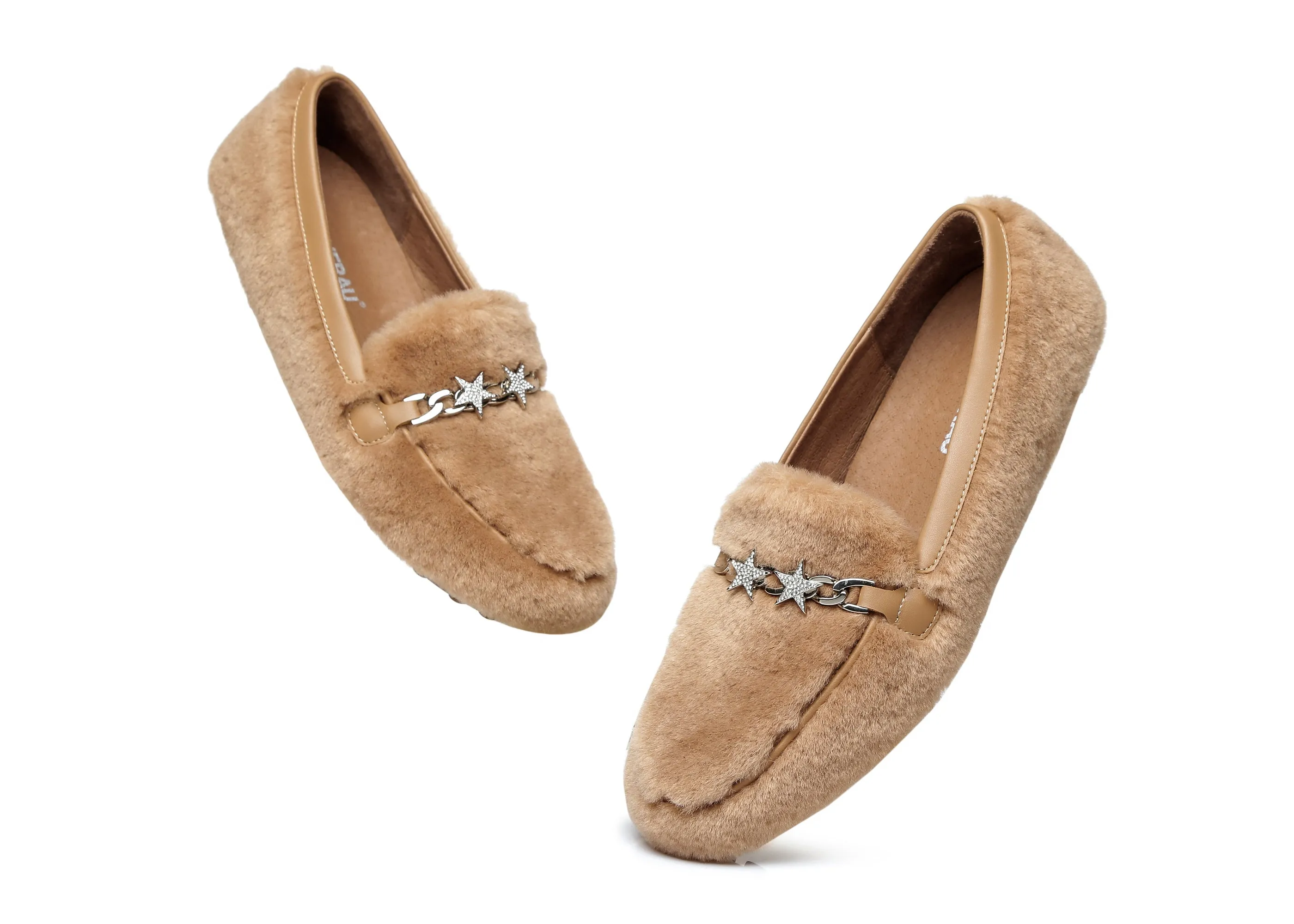 Women Fluffy Ballet Flats Chrom