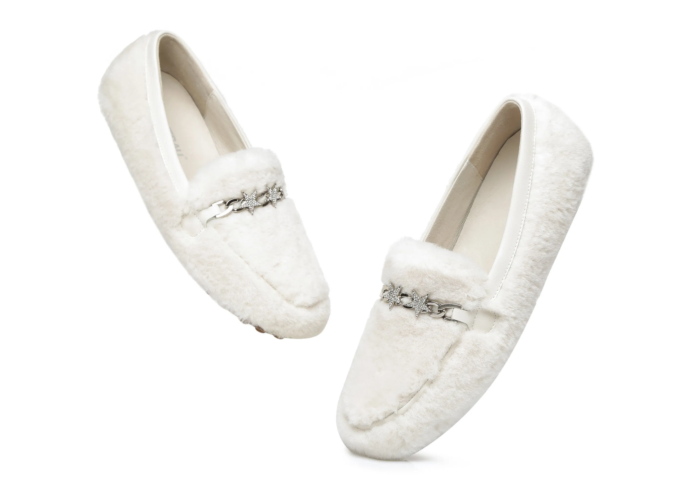 Women Fluffy Ballet Flats Chrom