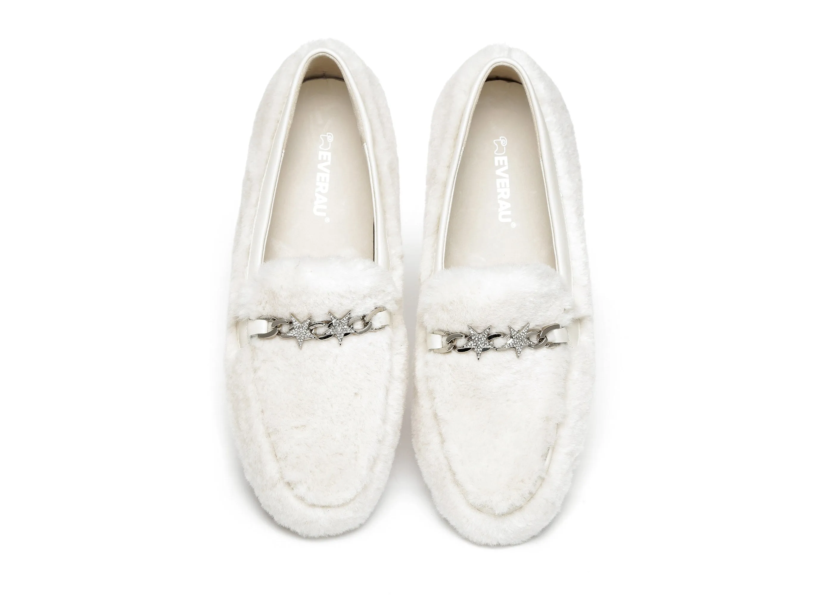 Women Fluffy Ballet Flats Chrom