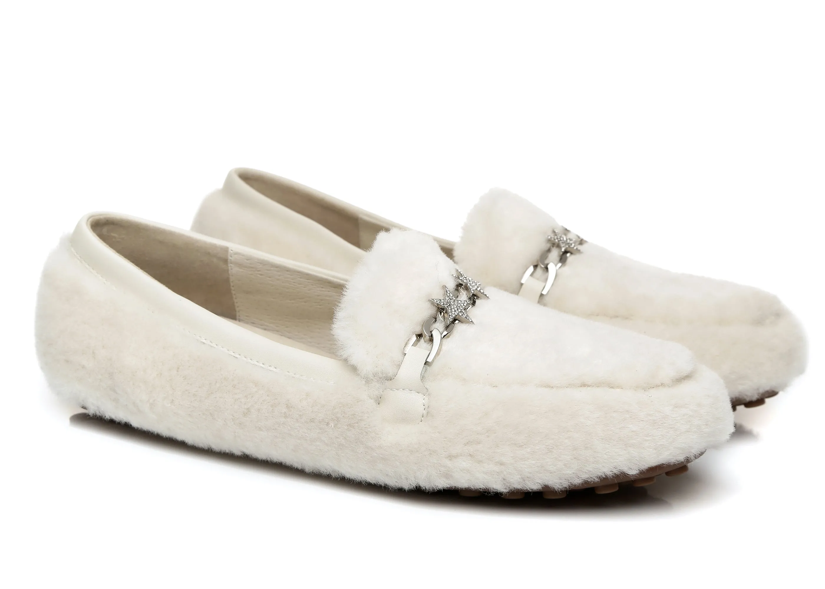 Women Fluffy Ballet Flats Chrom